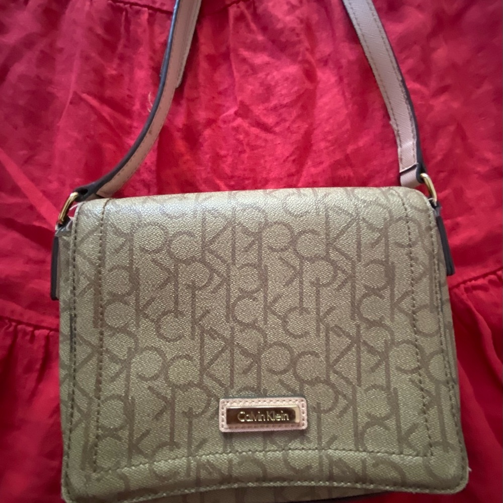 Calvin Klein Monogram Olive Crossbody Bag